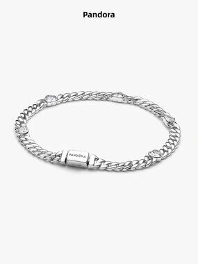 Pandora Heart Cuban Chain Bracelet
